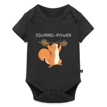Eichhörnchen Squirrel Power - Baby Premium Kurzarmbody - Schwarz - Vorne