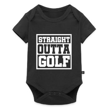 Straight outta Golf Geschenk Auto Golfen - Baby Premium Kurzarmbody - Schwarz - Vorne