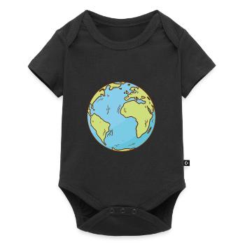 Carte du monde globe terrestre globe terrestre symbole continents - Body à manches courtes Premium Bébé - noir - Devant