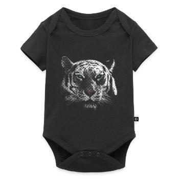 White tiger tiger head - Baby Premium short-sleeve bodysuit - black - Front
