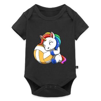 Volley-ball Licorne - Body à manches courtes Premium Bébé - noir - Devant