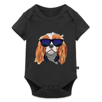Funny Cavalier King Charles Spaniel Puppy Cute - Body à manches courtes Premium Bébé - noir - Devant