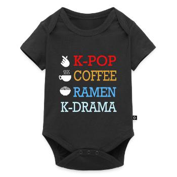 K-Pop Café Korea Pop Kdrama Kpop Corée - Body à manches courtes Premium Bébé - noir - Devant