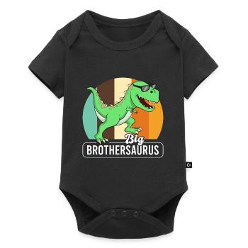 Big Brothersaurus Retro Dinosaur Brother Dino - Baby Premium short-sleeve bodysuit - black - Front