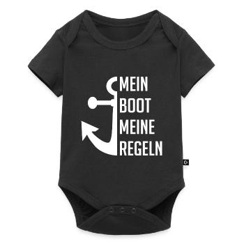 Mein Boot Meine Regeln - Baby Premium Kurzarmbody - Schwarz - Vorne