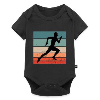 Retro Endurance Sports Fan Marathon Trainings - Baby Premium short-sleeve bodysuit - black - Front