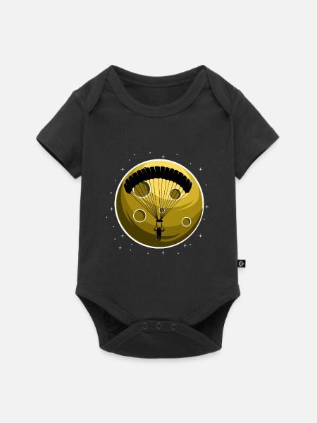 Skydiver Moon Paraglider Pilot Cadeau - Body à manches courtes Premium Bébé - noir
