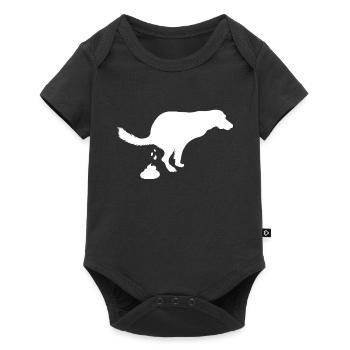 Chien hurlant chien caca - Body à manches courtes Premium Bébé - noir - Devant