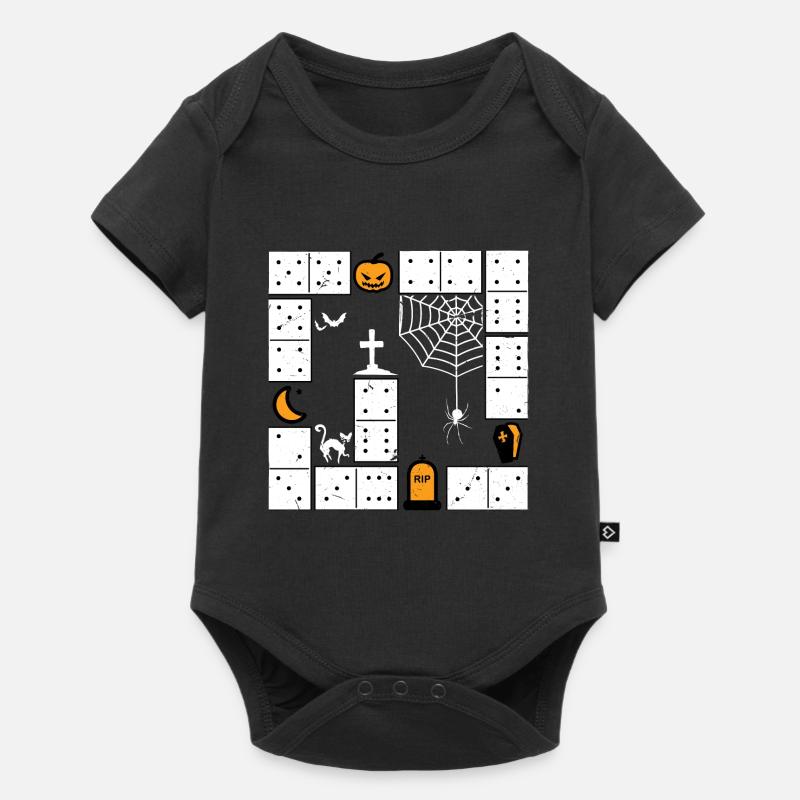 Domino Halloween Dominosteine Süßes oder Saures - Baby Premium Kurzarmbody - Schwarz