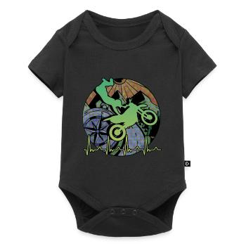 Moto Motocross Vintage 80s Retro Biker - Body à manches courtes Premium Bébé - noir - Devant