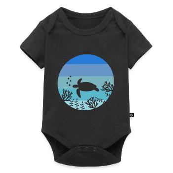 Ocean Animal Lovers Créature marine Tortue rétro - Body à manches courtes Premium Bébé - noir - Devant