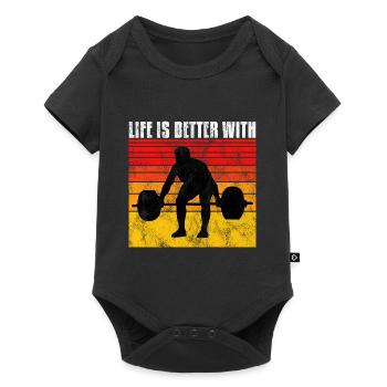 life is better with bodybuilding GYM Bodybuilder - Baby Premium short-sleeve bodysuit - black - Front