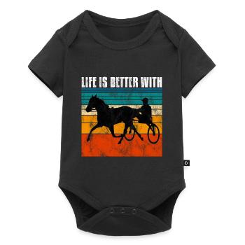 La vie est meilleure avec Harness Racing Trotting Trot - Body à manches courtes Premium Bébé - noir - Devant