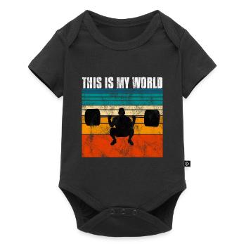 This is my world Bodybuilding Bodybuilder GYM - Baby Premium Kurzarmbody - Schwarz - Vorne