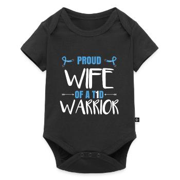 Proud Wife Of A T1D Warrior - Baby Premium short-sleeve bodysuit - black - Front