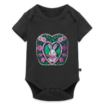 retro used-look Easter bunny classic - Baby Premium short-sleeve bodysuit - black - Front