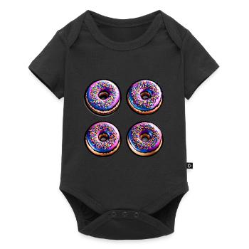 Vier Donuts - Baby Premium Kurzarmbody - Schwarz - Vorne