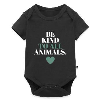 Be kind to all animals - Baby Premium short-sleeve bodysuit - black - Front