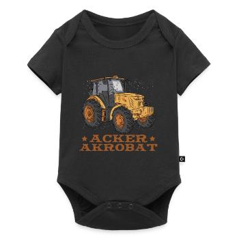 Acker Akrobat Feld Traktor Vieh Feld - Baby Premium Kurzarmbody - Schwarz - Vorne