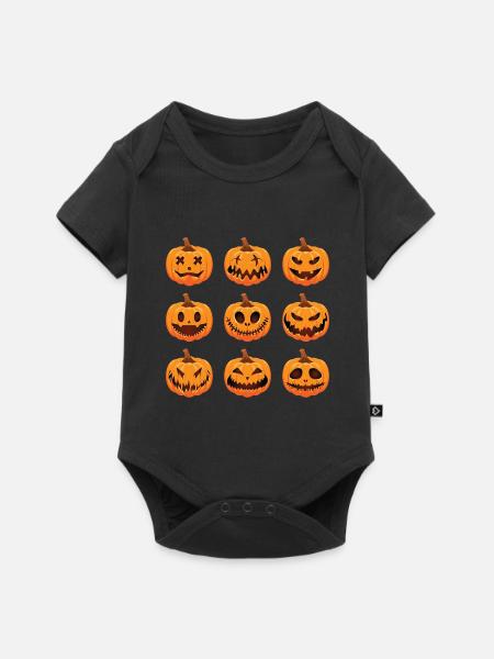Kürbis - Baby Premium Kurzarmbody - Schwarz