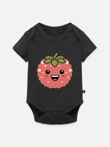 Fruchthumor kleine Litschi - Baby Premium Kurzarmbody - Schwarz
