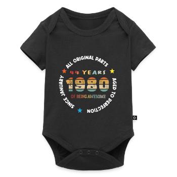 Awesome Since January 1980 Vintage 44 Year Old Birthday - Baby Premium short-sleeve bodysuit - black - Front