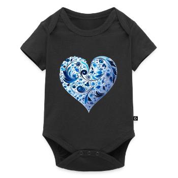 Kunst Herz Liebe Liebesbeweis Gefühle - Baby Premium Kurzarmbody - Schwarz - Vorne