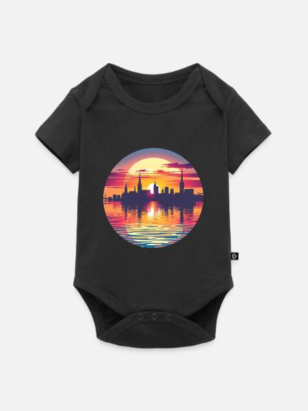 Bochum Skyline - Baby Premium Kurzarmbody - Schwarz