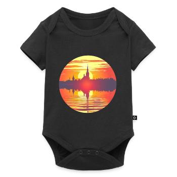 Flensburg Skyline - Baby Premium Kurzarmbody - Schwarz - Vorne