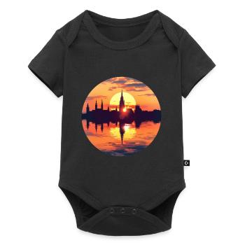 Schwerin Skyline - Baby Premium Kurzarmbody - Schwarz - Vorne