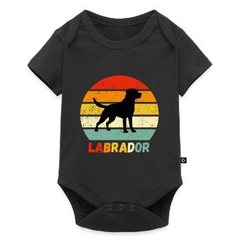 Labrador Retriever Labbi Dog Retro Gift Wau - Baby Premium short-sleeve bodysuit - black - Front