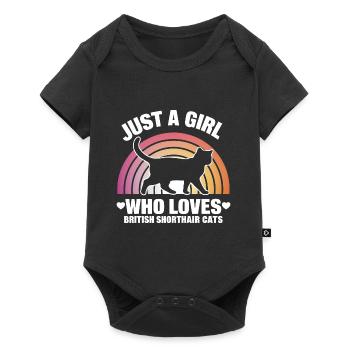Katze Britisch Kurzhaar Geschenk - Baby Premium Kurzarmbody - Schwarz - Vorne