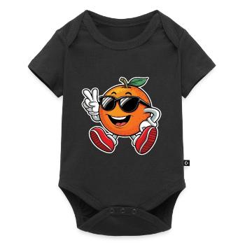 Lustiges Orangenfrucht Geschenk - Baby Premium Kurzarmbody - Schwarz - Vorne