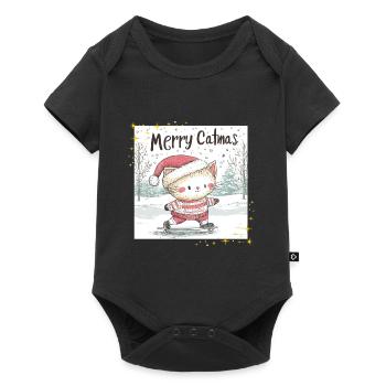Christmas Cat Merry Catmas Winter Snow Sweet - Baby Premium short-sleeve bodysuit - black - Front
