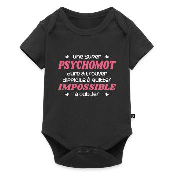 Une Super Psychomotricienne - Body à manches courtes Premium Bébé - noir - Devant