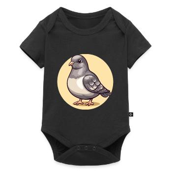 Gentle dove in a circle - Baby Premium short-sleeve bodysuit - black - Front