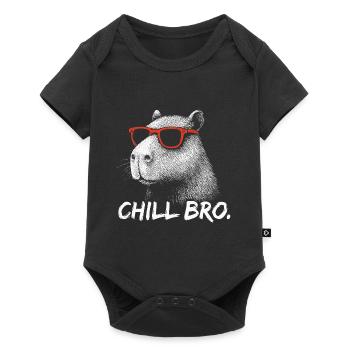 CHILL BRO – Capybara amusant avec des lunettes de soleil - Body à manches courtes Premium Bébé - noir - Devant