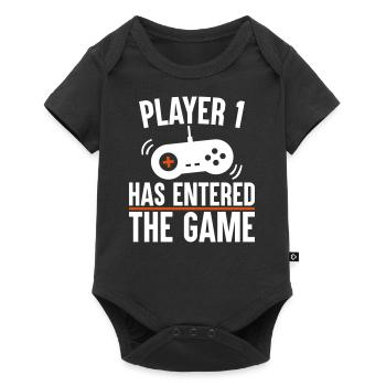 Player 1 has entered the game - Baby Premium short-sleeve bodysuit - black - Front