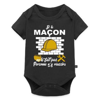 Maçon Shirt • Metier des forts • Maçon Cadeau - Body à manches courtes Premium Bébé - noir - Devant