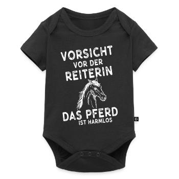 Reiterin Spruch lustige Sprueche - Baby Premium Kurzarmbody - Schwarz - Vorne