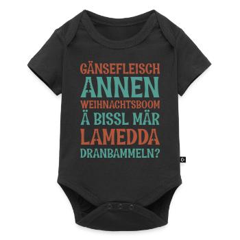 Weihnachtbaum & Lametta (Sächsisch-Edition) - Baby Premium Kurzarmbody - Schwarz - Vorne