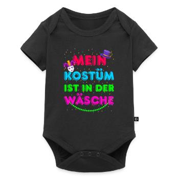 Mein Kostüm ist in der Wäsche | Karneval Fasching - Baby Premium Kurzarmbody - Schwarz - Vorne