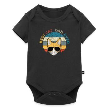 Best Cat Dad Ever Vintage Cat Daddy Father Gift - Baby Premium short-sleeve bodysuit - black - Front
