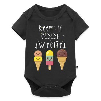 Eis süß lustiger Spruch Geschenk - Baby Premium Kurzarmbody - Schwarz - Vorne