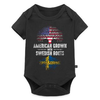 Américains d’origine suédoise - Body à manches courtes Premium Bébé - noir - Devant