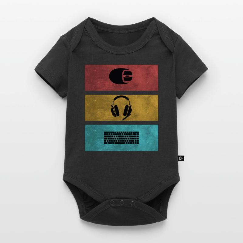 Basic Gamer Setup Programer Headset Souris Clavier Body à manches courtes Premium Bébé