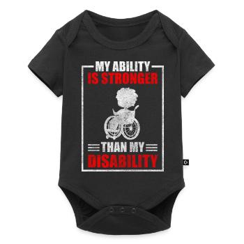 Behinderung Rolli Fahrer Sarkasmus - Baby Premium Kurzarmbody - Schwarz - Vorne