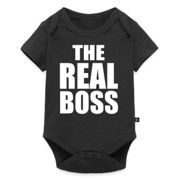 The real boss - Baby Premium Kurzarmbody - Schwarz - Vorne