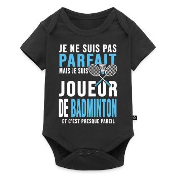 joueur de badminton cadeau humour badminton - Body à manches courtes Premium Bébé - noir - Devant