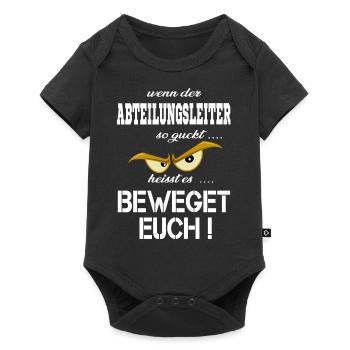 Wenn der Abteilungsleiter böse guckt T-Shirt - Baby Premium Kurzarmbody - Schwarz - Vorne